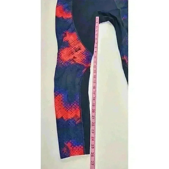 Athleta Women's Athletic Leggings Deep Blue Multicolor Pattern Size Small Mesh - Picture 4 of 9